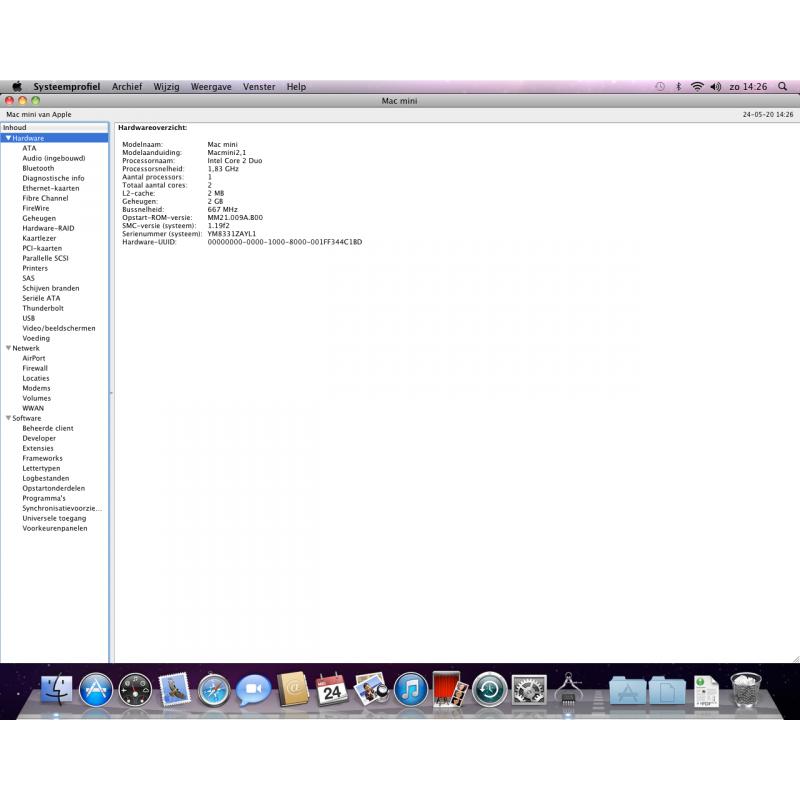 Te Koop Mac Mini YM8331ZAYL1 en Apple Toesenbord en Apple Mighty Mouse.