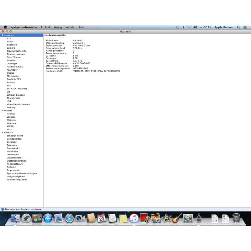 Te Koop Mac Mini YM008B8Y9G5 en Lcd en Airport Extreme en Iomega Ext. Harde Schijf Enz.