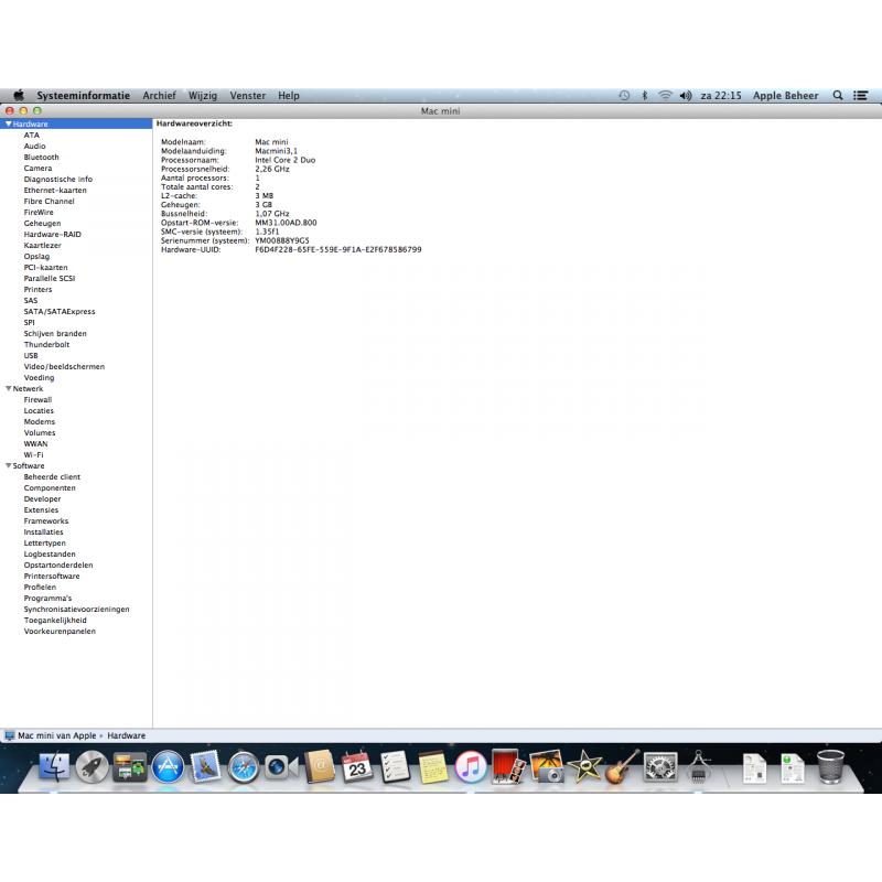 Te Koop Mac Mini YM008B8Y9G5 en Def. Apple All. Usb T. en Apple Usb Mighty Mouse.