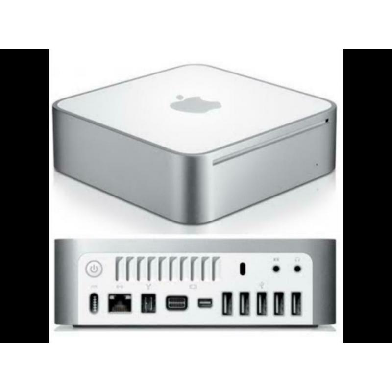 Te Koop een Mac Mini 3.1 met 2,26 Ghz Intel Core 2 Duo met Serienummer YM936BALG95 met draadloos internet en de stroomadapter en een Azerty Alluminium Apple Toetsenbord en een Apple Mighty Mouse en een Mini Iomega Externe Harde Schijf.