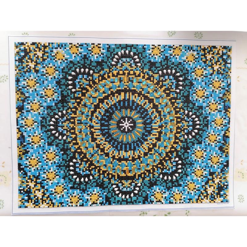 Diamond Painting "Mandala" 42 x 32cm afgewerkt