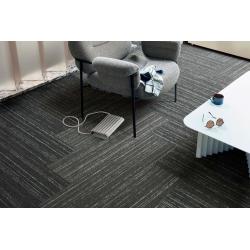 Sterke goedkope Zwarte tapijttegels met wit accent  25x100cm