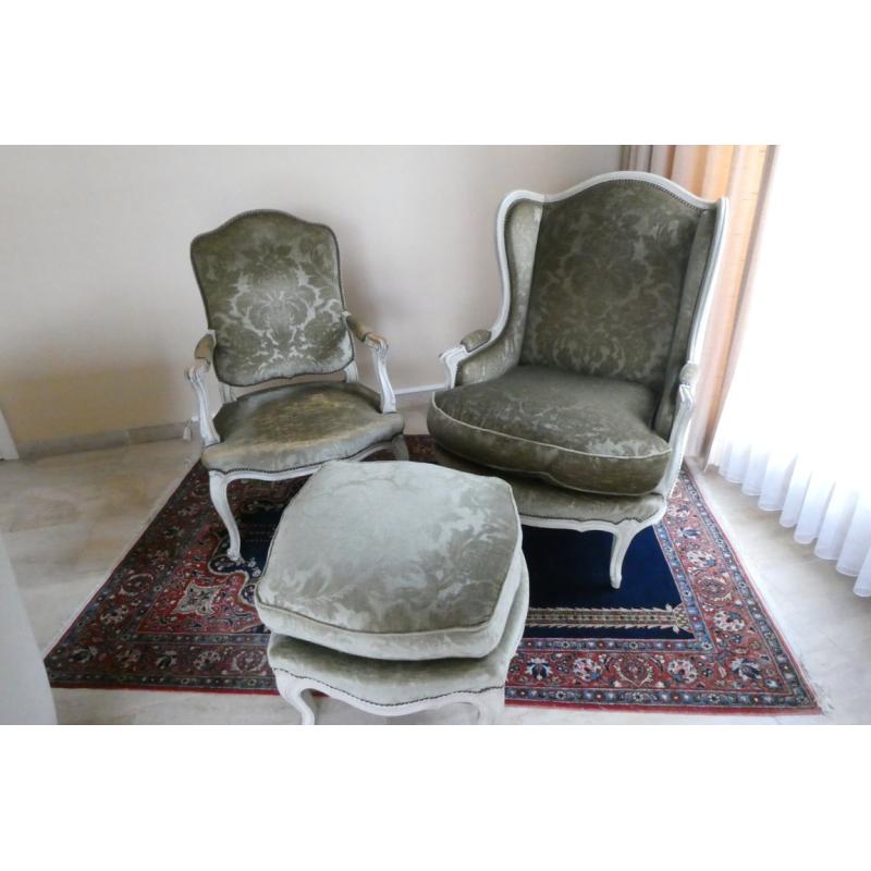Salon zetel, stoel en poef