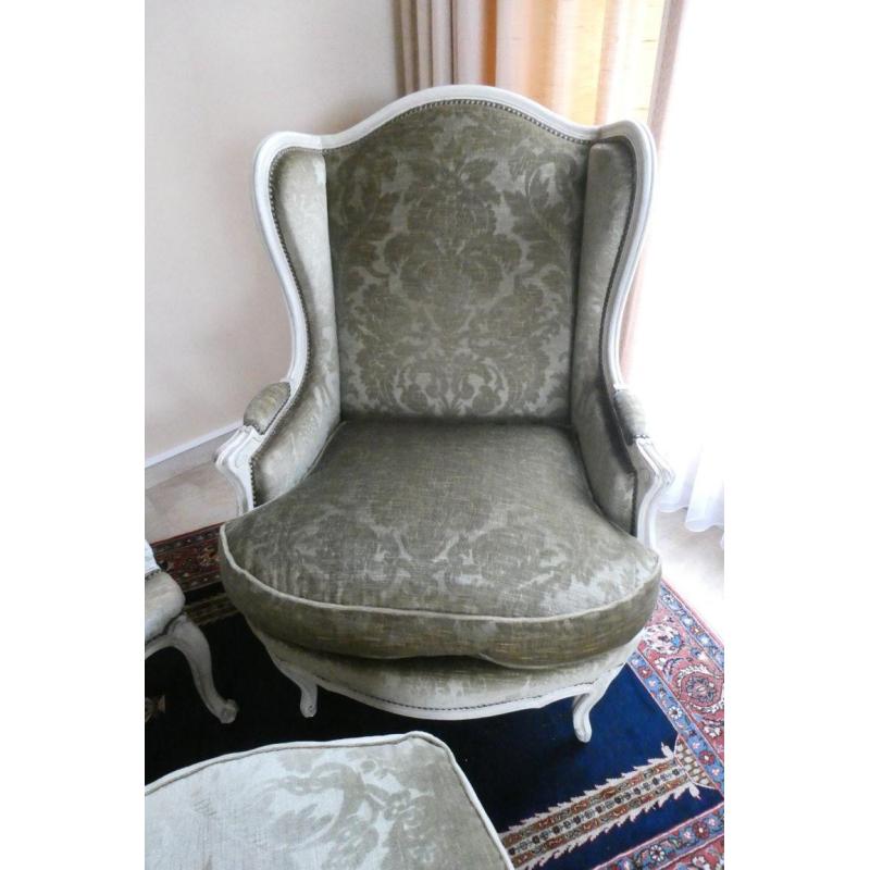 Salon zetel, stoel en poef