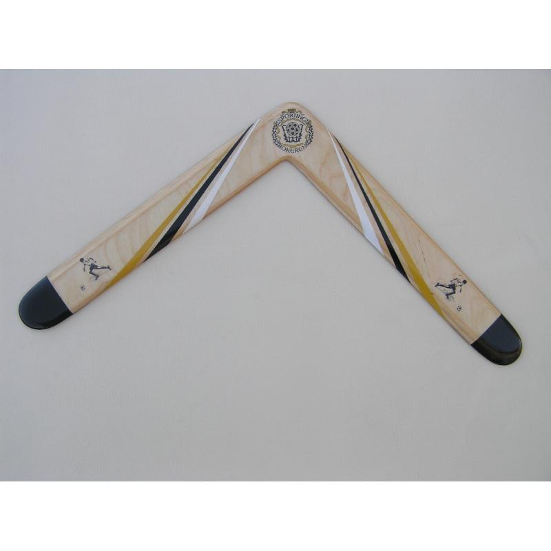 Exclusieve handgemaakte boomerangs in je teamkleuren.