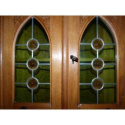 Hoekkast Vitrine Massief eikenhout