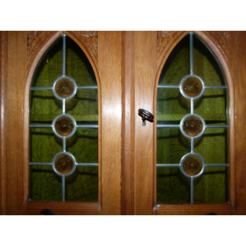 Hoekkast Vitrine Massief eikenhout