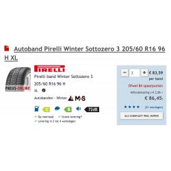 Winterbanden Pirelli SottoZero 3 205/60 R16 96H