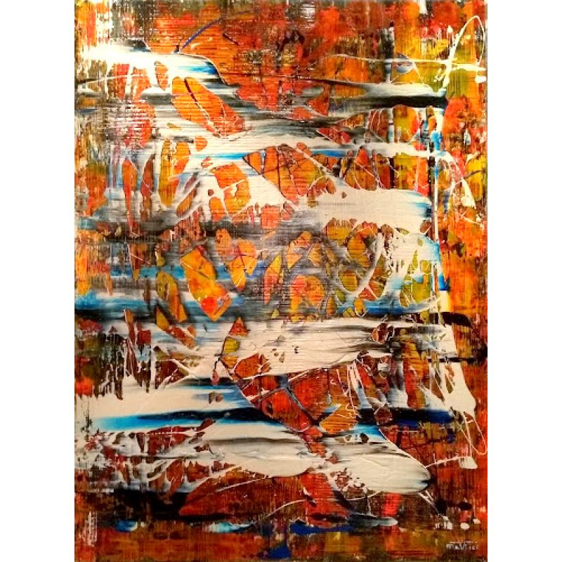 Rumbling. Groot formaat. Dik relief. Kleurrijk. Abstract. M. van Vliet