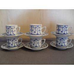 Blauw saks serviesgoed, servies saksisch blau kop en schotels