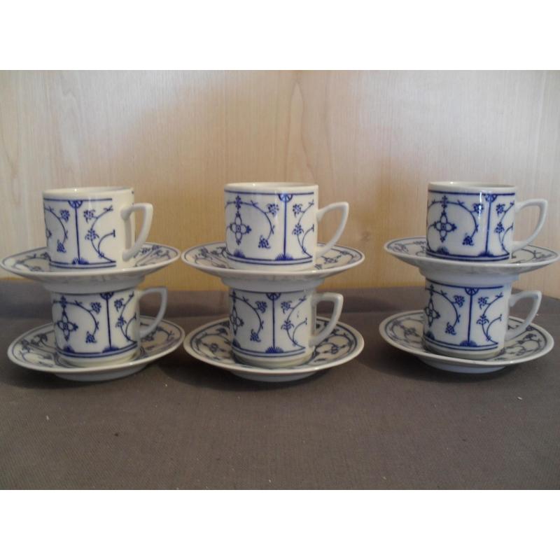 Blauw saks serviesgoed, servies saksisch blau kop en schotels