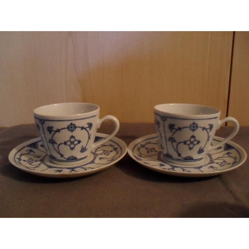 Blauw saks serviesgoed, servies saksisch blau kop en schotels