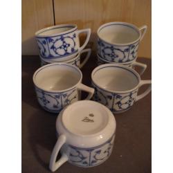 Blauw saks serviesgoed, servies saksisch blau kop en schotels