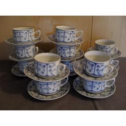 Blauw saks serviesgoed, servies saksisch blau kop en schotels