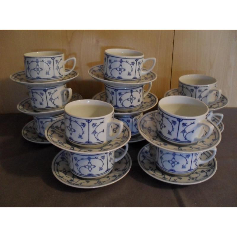 Blauw saks serviesgoed, servies saksisch blau kop en schotels