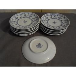 Blauw saks serviesgoed, servies saksisch blau kop en schotels