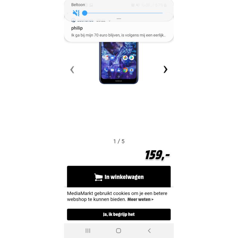 Nokia 5.1 plus met hoesje en bescherming