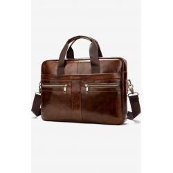Lederen Laptoptas Heren 15"4 - Cognac / Zwart