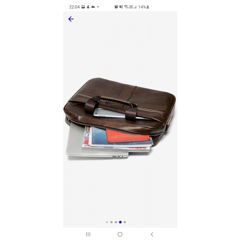 Lederen Laptoptas Heren 15"4 - Cognac / Zwart