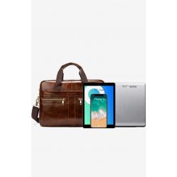Lederen Laptoptas Heren 15"4 - Cognac / Zwart