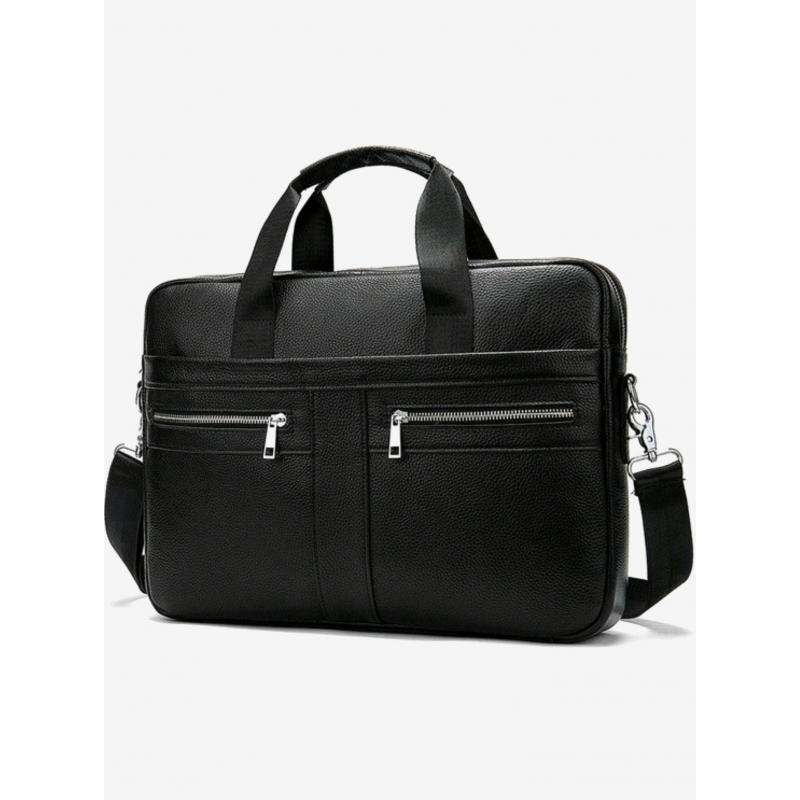 Lederen Laptoptas Heren 15"4 - Cognac / Zwart