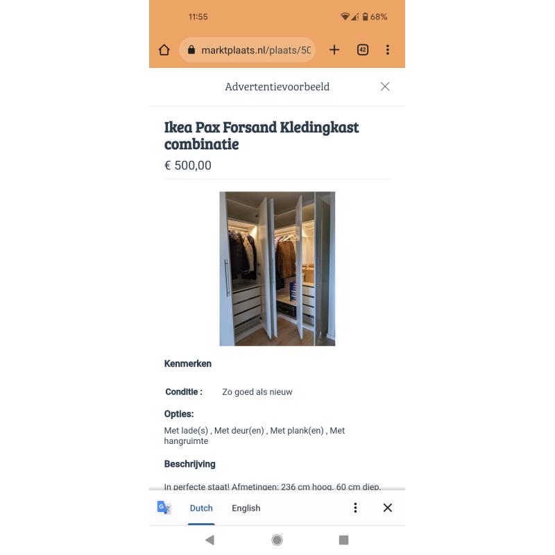 Ikea Pax Forsand Kledingkast combinatie