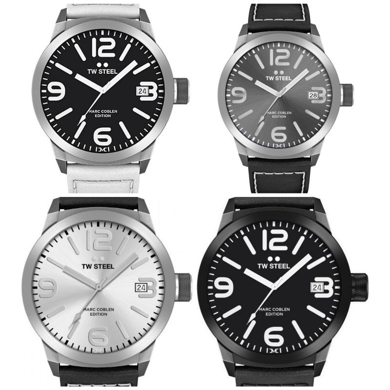 VIER ELEGANTE XL-HERENHORLOGES VAN TW STEEL