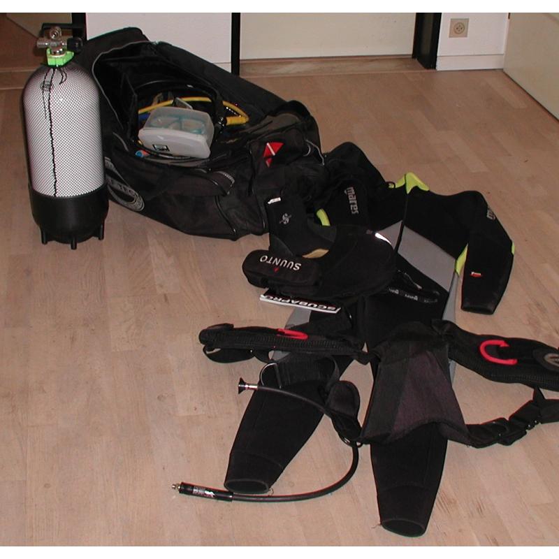 Volledige duikset wetsuit,ademset en ...
