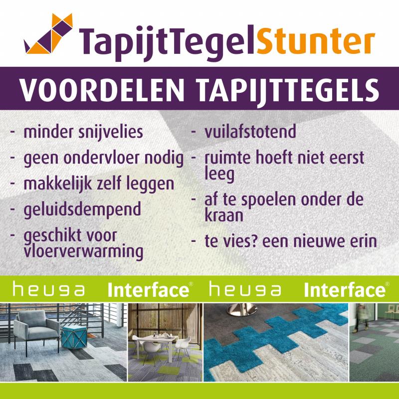 SUPER AANBIEDING! Heuga Le Bistro Tapijttegels *-55% korting