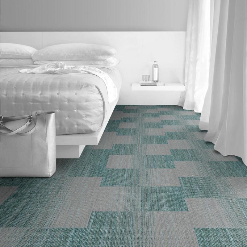 Teal/Stone tapijttegels Woven Gradience van Interface