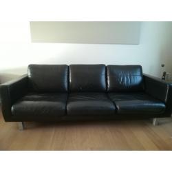 3-zitsbank, met chaise longue, opbergruimte - middengrijs (Vimle)