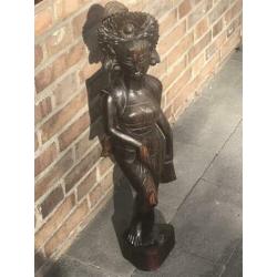houtsnijwerk balinese vrouw 71 cm hoog