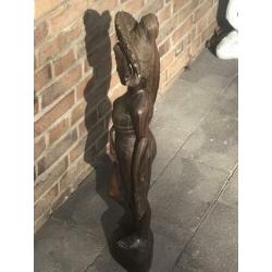 houtsnijwerk balinese vrouw 71 cm hoog