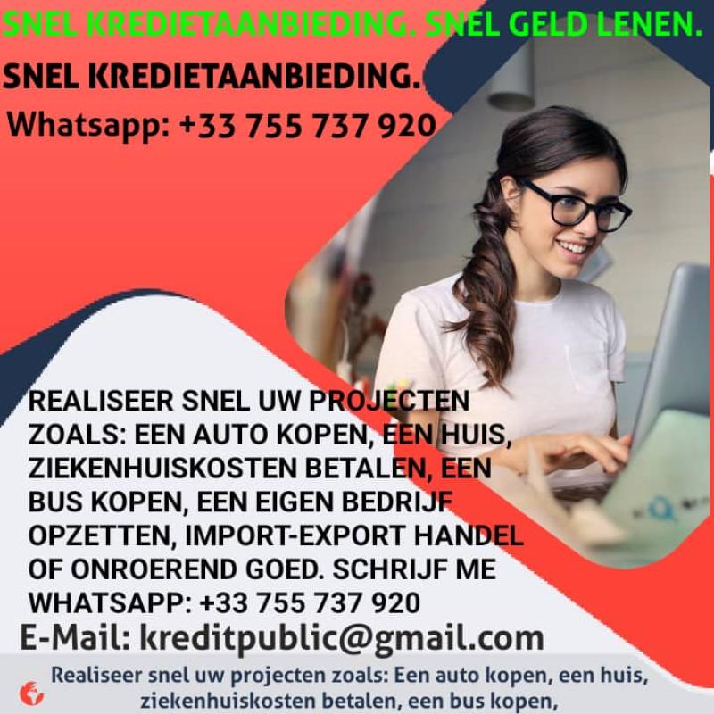 SNELLE LENINGAANBIEDING VOOR U. SNEL GELD.