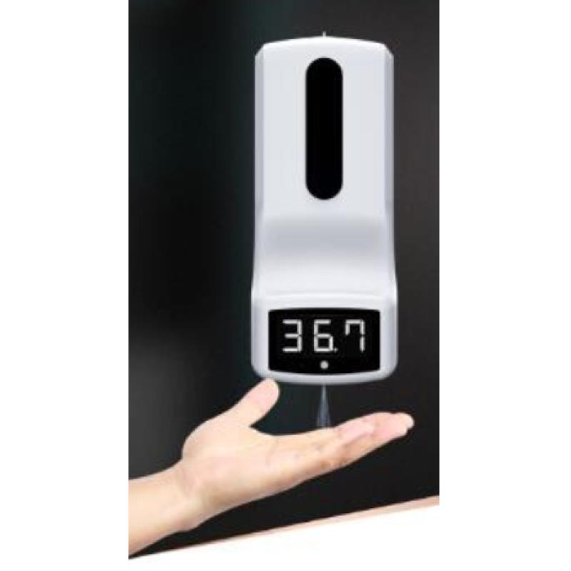Temperatuur Scanner en Handdesinfectie dispenser in 1 apparaat