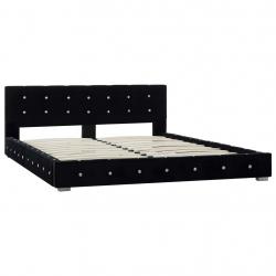 mooi bed met matras fluweel zwart