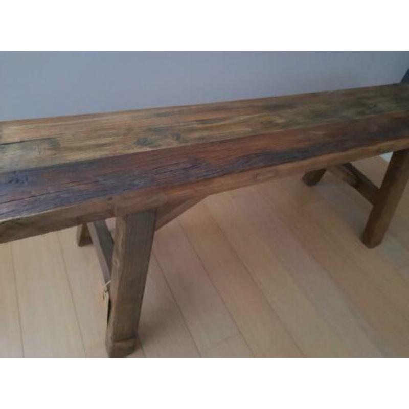 Houten bank landelijk/industrieel J-line - 120x25x45cm NIEUW