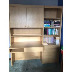 Bureau en boekenkast jeugdkamer