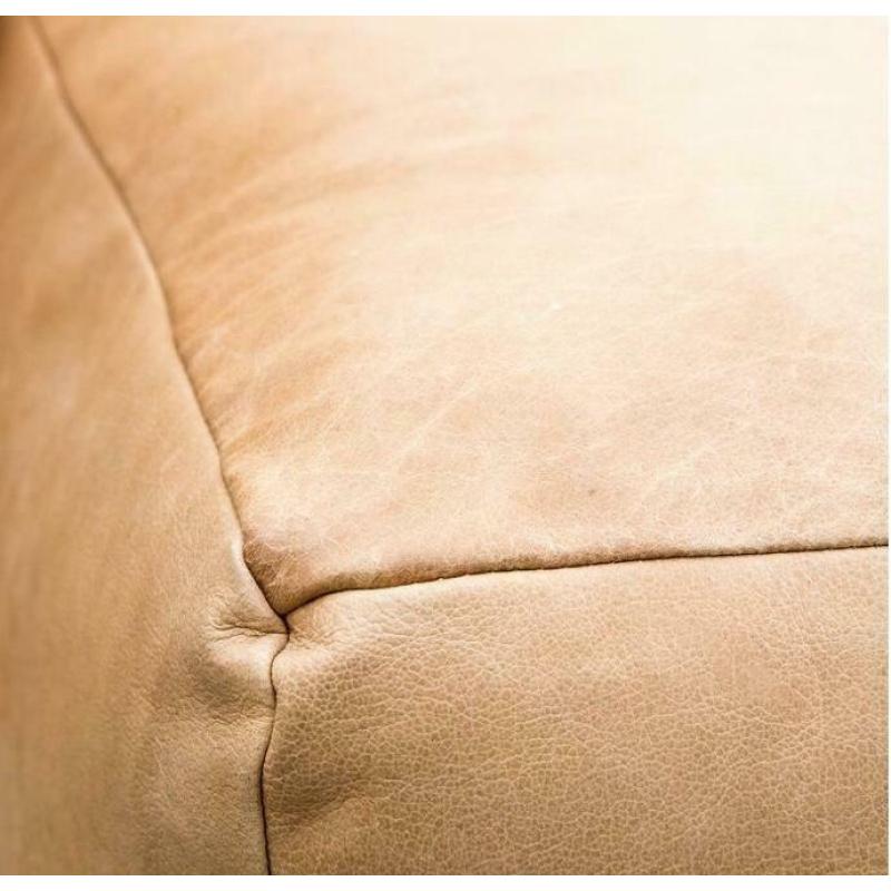 luxe bizon lederen lounge sofa cognac zacht aniline