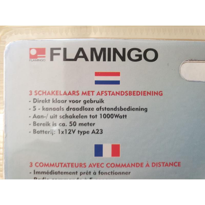 Flamingo, 3 SCHAKELAARS met afstandsbediening.