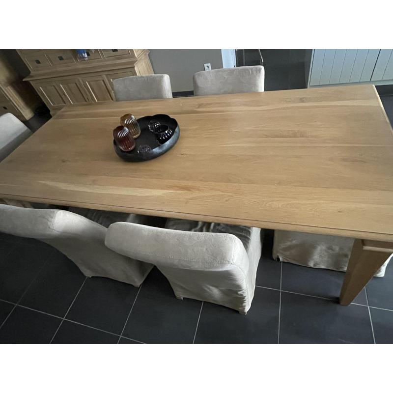 Eiken rechthoekige eettafel