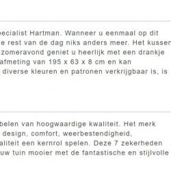 Hartman ligzetel kussens 2 stuks
