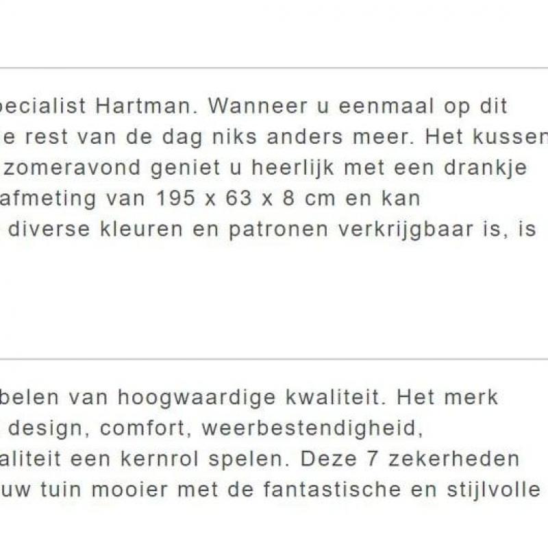 Hartman ligzetel kussens 2 stuks