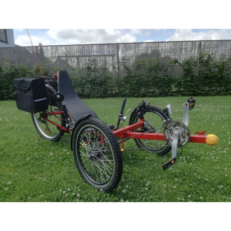 Zelfbouw driewiel ligfiets te koop