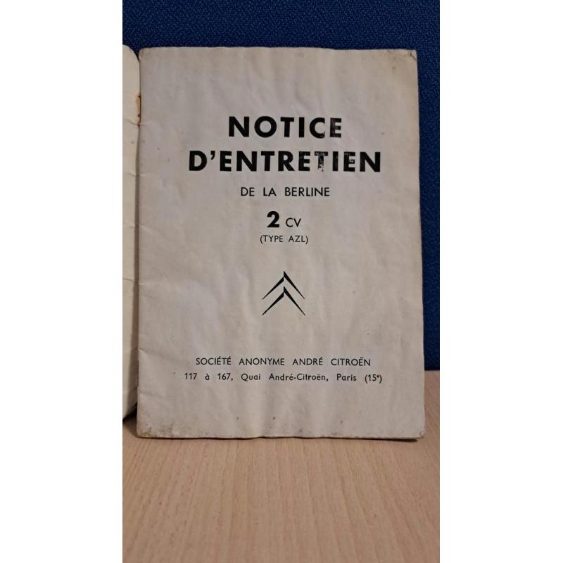Onderhoudsinstructies 2cv AZL
