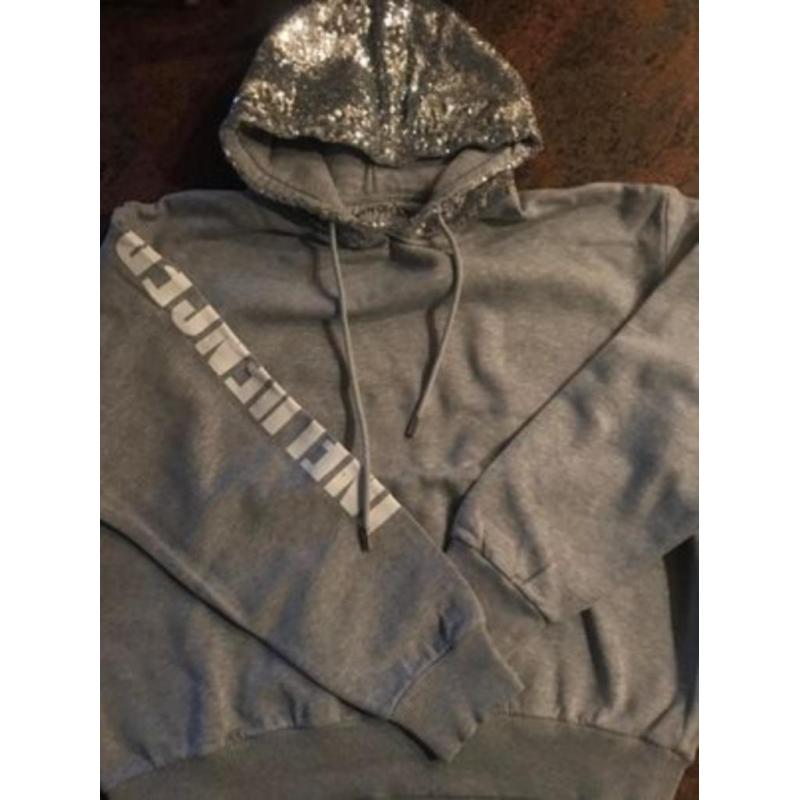 BLIKVANGER hoodie glitterkap en wit opschrift 'influencer'