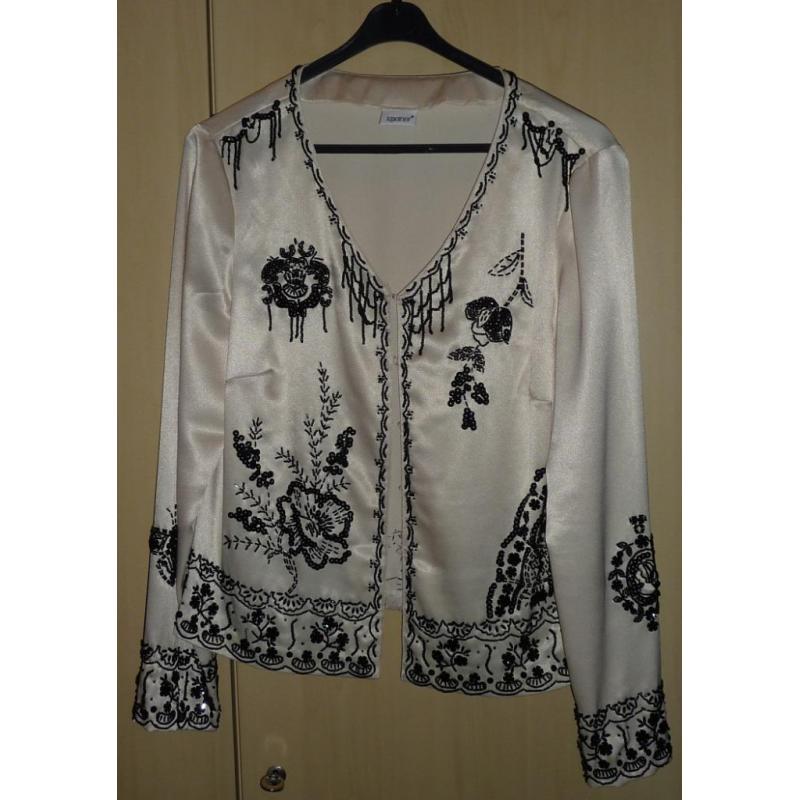 Chemisier dame satiné avec perles taille 44