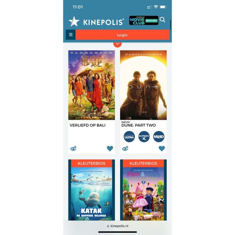 Filmtickets Kinepolis Nederland