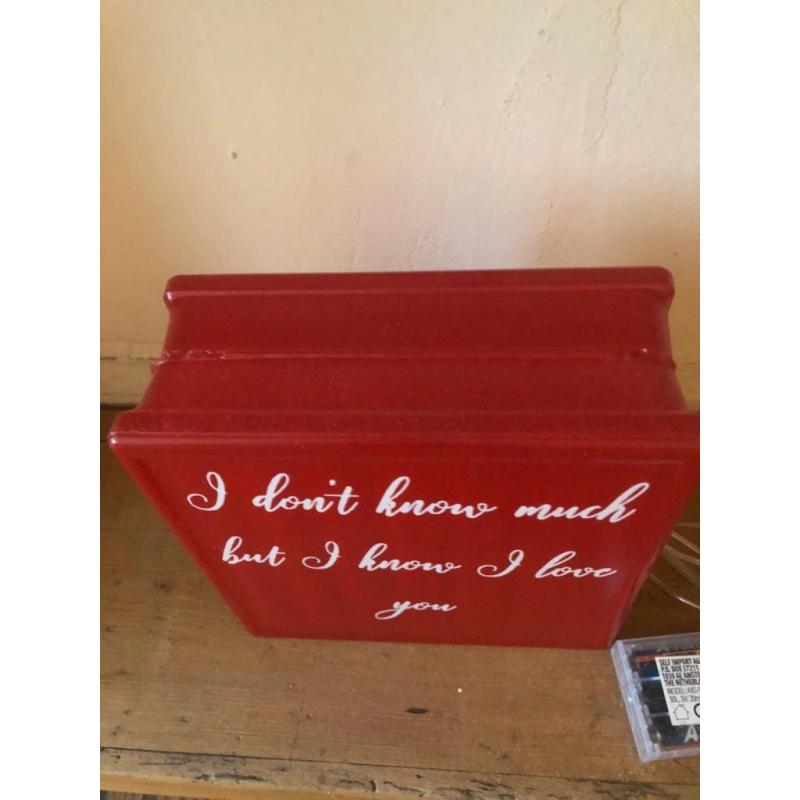 Sfeerlamp Glasdal Met Liefdes Opschrift