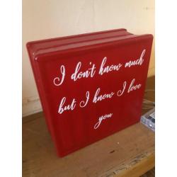 Sfeerlamp Glasdal Met Liefdes Opschrift